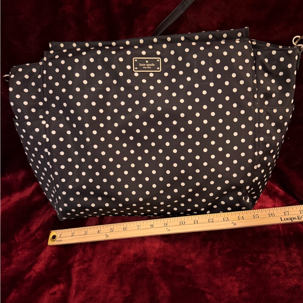 Kate Spade Black And White Polka Dot Tote Or Baby Bag